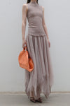 Marc le bihan silk elastic stretch vest 26954 series French handmade MLB-26954 E23-GKMG ROSE ANCIEN dried rose 26954 E23